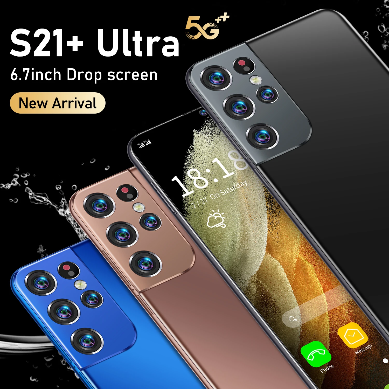 Global Version Hot Sale S21+ Ultra 6.7inch Smartphones HD Water Drop Screen 12G+512G 10core Dual SIM 5G4G Internet Mobile Phone
Global Version Hot Sale S21+ Ultra 6.7inch Smartphones HD Water Drop Screen 12G+512G 10core Dual SIM 5G4G Internet Mobile Phone