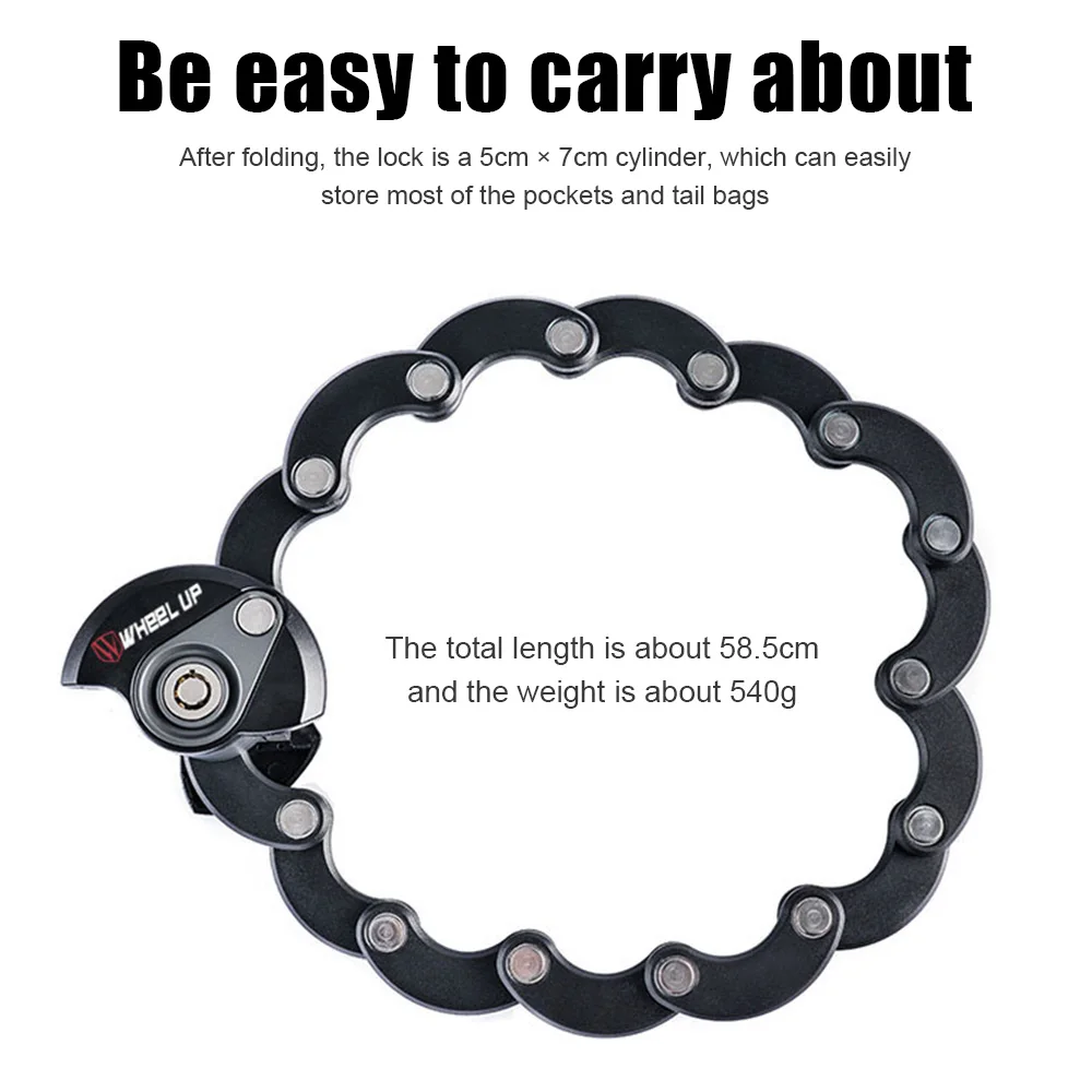 WHEEL UP W Bicycle Lock With 3 Keys Foldable Bike Lock Zinc Alloy Powerful Security Cycling Mount Bracket Chain Locks 
WHEEL UP W Bicycle Lock With 3 Keys Foldable Bike Lock Zinc Alloy Powerful Security Cycling Mount Bracket Chain Locks