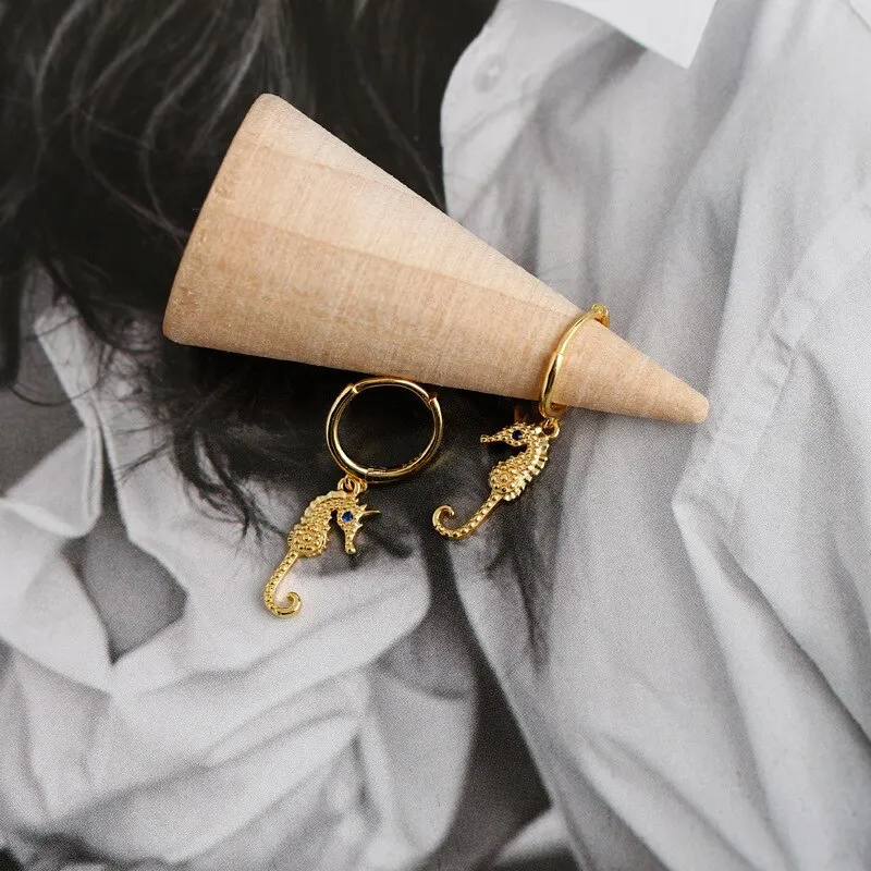 A00670 Punk Genuine 100% 925 Sterling Silver Blue Zircon Seahorse Stud Earrings for Women Hippocampus Fine Animal Jewelry 
A00670 Punk Genuine 100% 925 Sterling Silver Blue Zircon Seahorse Stud Earrings for Women Hippocampus Fine Animal Jewelry