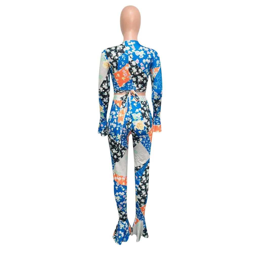 Floral Print Vintage 2 Piece Club Outfit Women's Sets Deep V Neck Flare Sleeve Crop Top and Bodycon Pant Lounge Wear Sweatsuits
Floral Print Vintage 2 Piece Club Outfit Women's Sets Deep V Neck Flare Sleeve Crop Top and Bodycon Pant Lounge Wear Sweatsuits