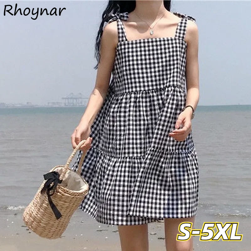 Plus Size S-5XL Dress Women Beachwear Baggy Sexy Bandage Spaghetti Strap Vintage Plaid Summer Pregnant A-line Casual Sweet Girls
Plus Size S-5XL Dress Women Beachwear Baggy Sexy Bandage Spaghetti Strap Vintage Plaid Summer Pregnant A-line Casual Sweet Girls