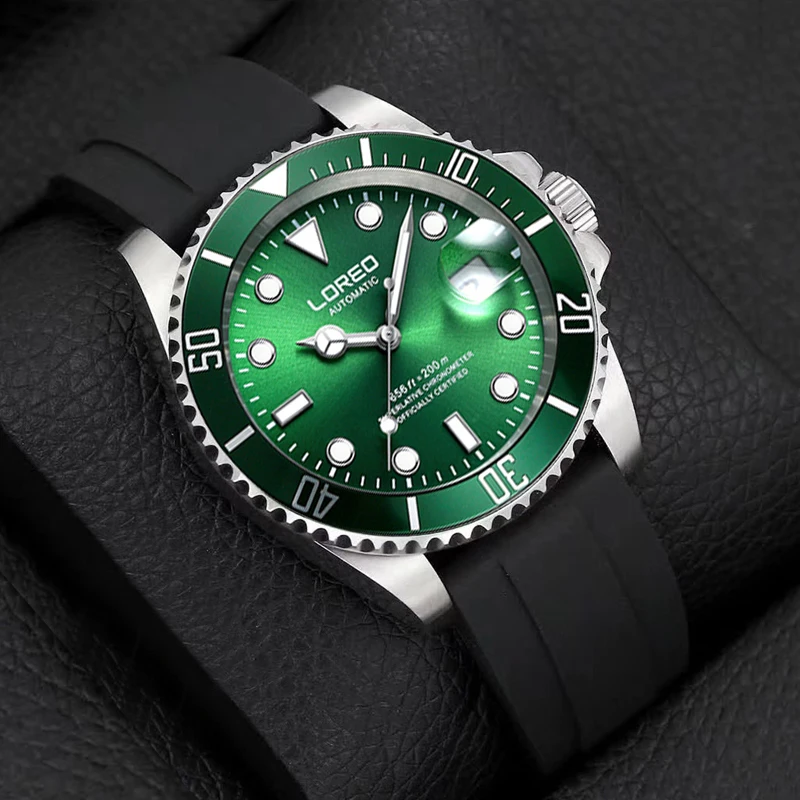 Новинка 2021, мужские механические светящиеся водонепроницаемые часы LOREO часы для дайверов, стильные часы с резиновым ремешком 200 м 
Новинка 2021, мужские механические светящиеся водонепроницаемые часы LOREO часы для дайверов, стильные часы с резиновым ремешком 200 м
