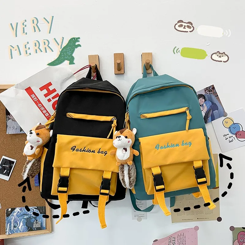 Backpack Summer Contrast Color Nylon Waterproof School Bag For Girls Large Capacity Cute Pendant School Backpack
Backpack Summer Contrast Color Nylon Waterproof School Bag For Girls Large Capacity Cute Pendant School Backpack