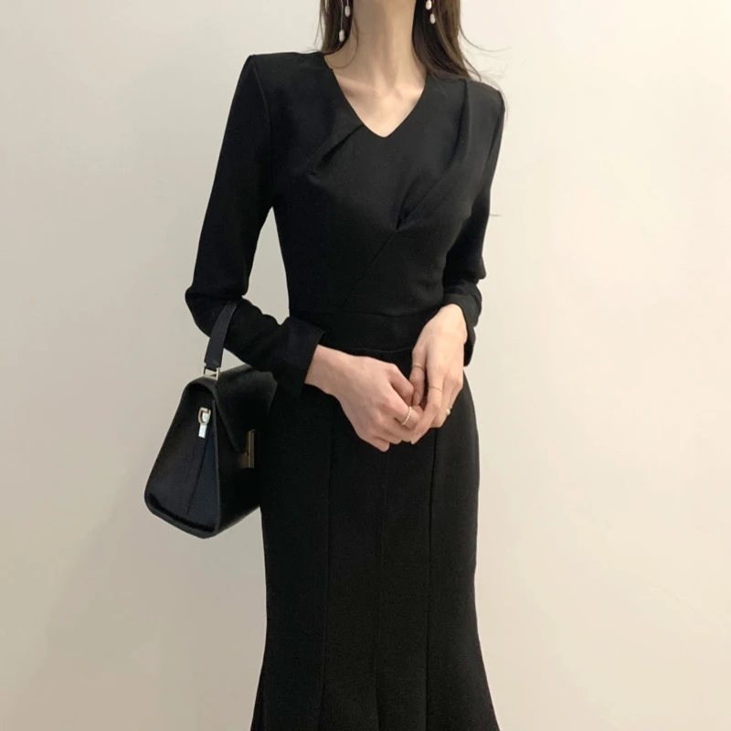 Long Sleeve Ruffle Dress Women Spring Autumn V-neck Office Korean Dresses Woman Vestidos Dress Ladies New Arrival Dress 2021
Long Sleeve Ruffle Dress Women Spring Autumn V-neck Office Korean Dresses Woman Vestidos Dress Ladies New Arrival Dress 2021