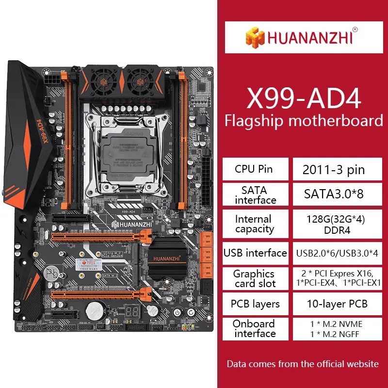 HUANANZHI X99-AD4 computer motherboard supports DDR4 four-channel memory Desktop motherboard/intel LGA 2011-V3
HUANANZHI X99-AD4 computer motherboard supports DDR4 four-channel memory Desktop motherboard/intel LGA 2011-V3