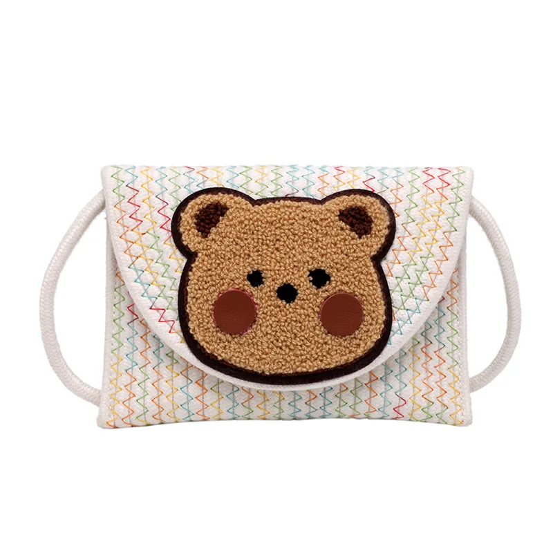 Straw woven shoulder bag brown bear cute flip cover cute woven small bag female cartoon cute bear square girl messenger bag
Straw woven shoulder bag brown bear cute flip cover cute woven small bag female cartoon cute bear square girl messenger bag
