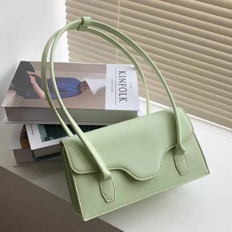 Simple PU Leather One-shoulder Armpit Bag Women Summer Handbag Purse Top Handle Bag 
Simple PU Leather One-shoulder Armpit Bag Women Summer Handbag Purse Top Handle Bag