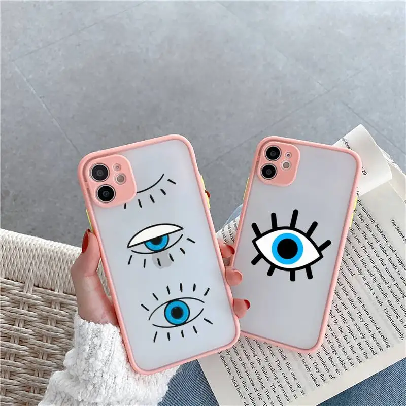 Evil Eye Phone Case Pink matte transparent For iPhone 7 8 x xs xr 11 12 pro plus max mini Clear Funda
Evil Eye Phone Case Pink matte transparent For iPhone 7 8 x xs xr 11 12 pro plus max mini Clear Funda