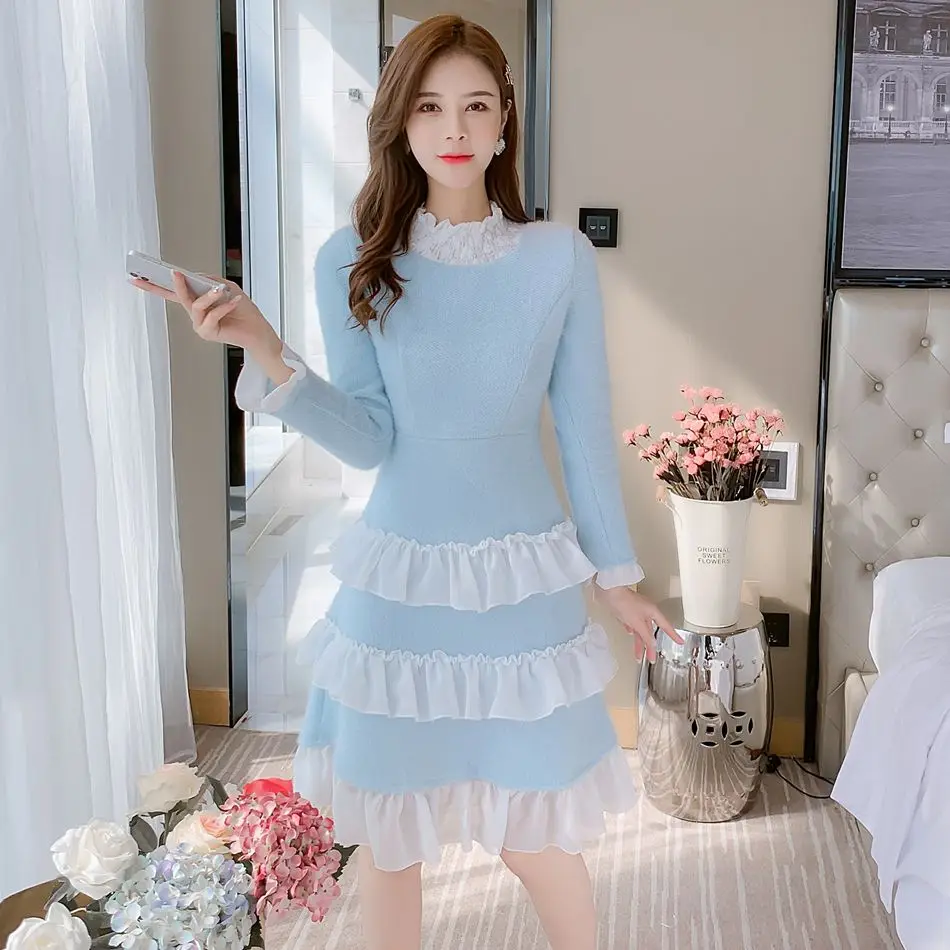 COIGARSAM Women Korean Dress Fashion One Piece Winter 2021 New French Style Knitting Pink Blue Dresses Traf Robe Vestidos
COIGARSAM Women Korean Dress Fashion One Piece Winter 2021 New French Style Knitting Pink Blue Dresses Traf Robe Vestidos