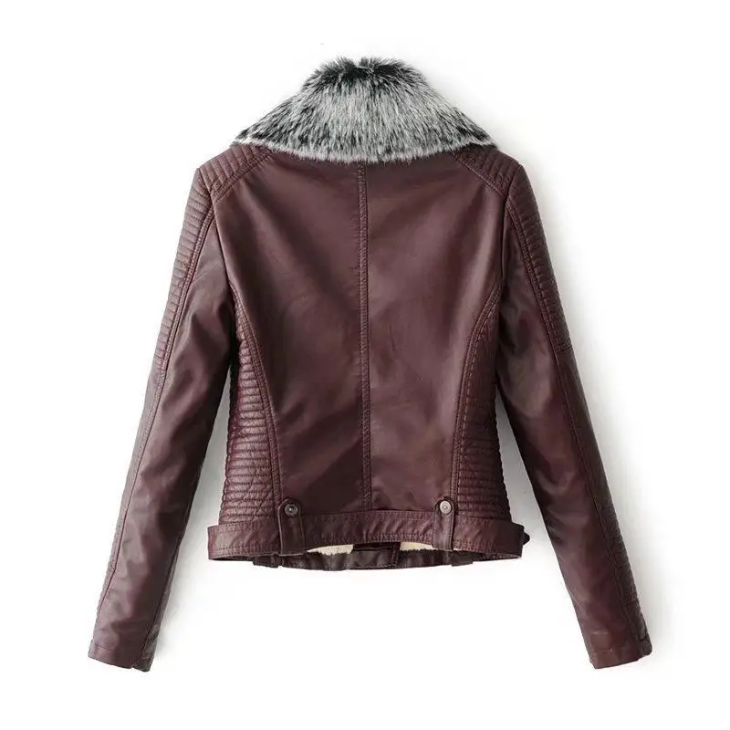 Ladies' Black Leather Jackets New Autumn Winter Faux Lambs Warm Coat Woman Slim Long Sleeved Motorcycle Bikers Jacket
Ladies' Black Leather Jackets New Autumn Winter Faux Lambs Warm Coat Woman Slim Long Sleeved Motorcycle Bikers Jacket