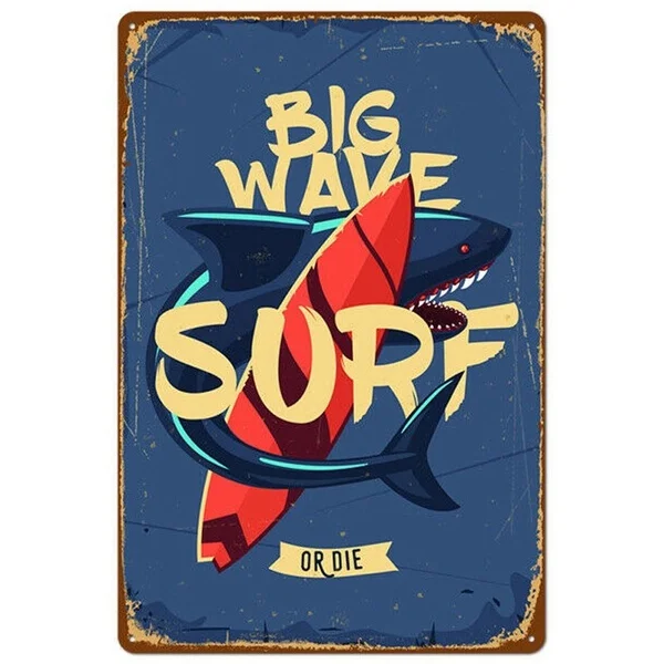 Big Wave Surf Or Die Home Retro Poster Tin Sign Poster Home Poster Wall Art Poster Metal Tin Sign 20*30cm
Big Wave Surf Or Die Home Retro Poster Tin Sign Poster Home Poster Wall Art Poster Metal Tin Sign 20*30cm