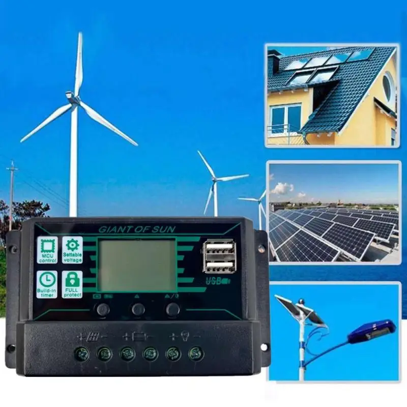 MPPT PWM Solar Charge Controller 12V 24V Solar Panel Battery Regulator 2 USB Port LCD Display 10A 20A 30A 40A 50A 60A 100A
MPPT PWM Solar Charge Controller 12V 24V Solar Panel Battery Regulator 2 USB Port LCD Display 10A 20A 30A 40A 50A 60A 100A