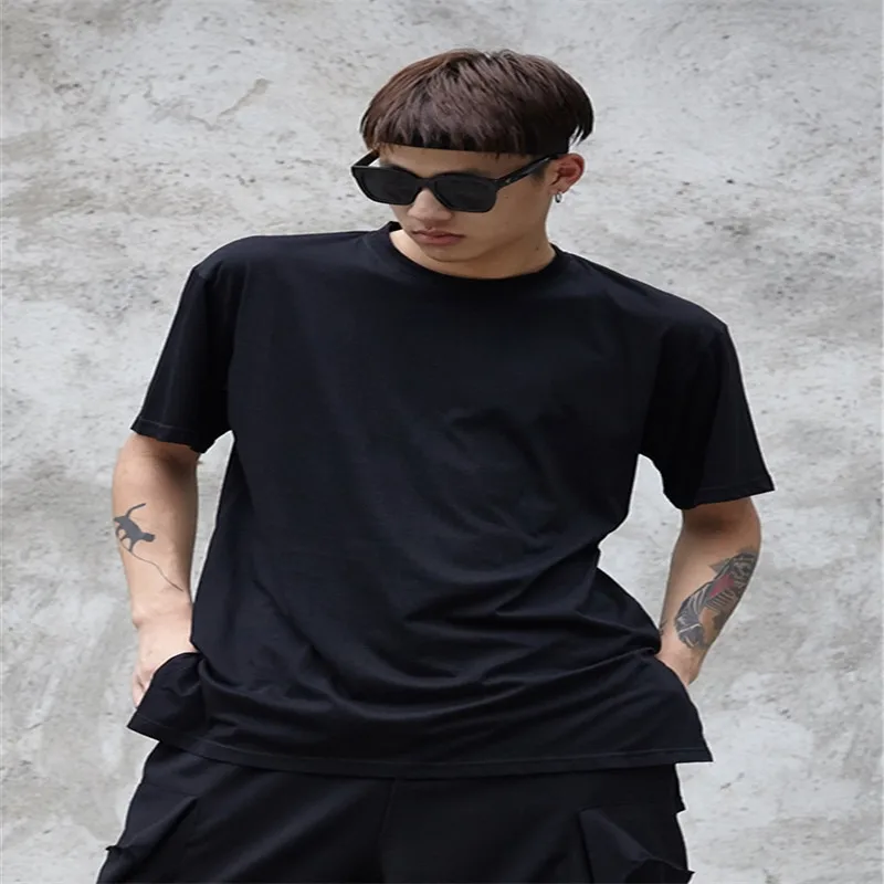 Japanese Style Men Cotton Tshirts Tops Tees Solid Black Side Fork Short Before Male T-Shirts Gothic Hip Hop Camisetas Hombre
Japanese Style Men Cotton Tshirts Tops Tees Solid Black Side Fork Short Before Male T-Shirts Gothic Hip Hop Camisetas Hombre