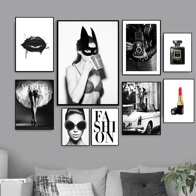 Modern Fashion Black and White Wall Art Poster Printing Decorative Picture Sexy Lady Canvas Painting Aesthetic Prints Room Decor
Modern Fashion Black and White Wall Art Poster Printing Decorative Picture Sexy Lady Canvas Painting Aesthetic Prints Room Decor
