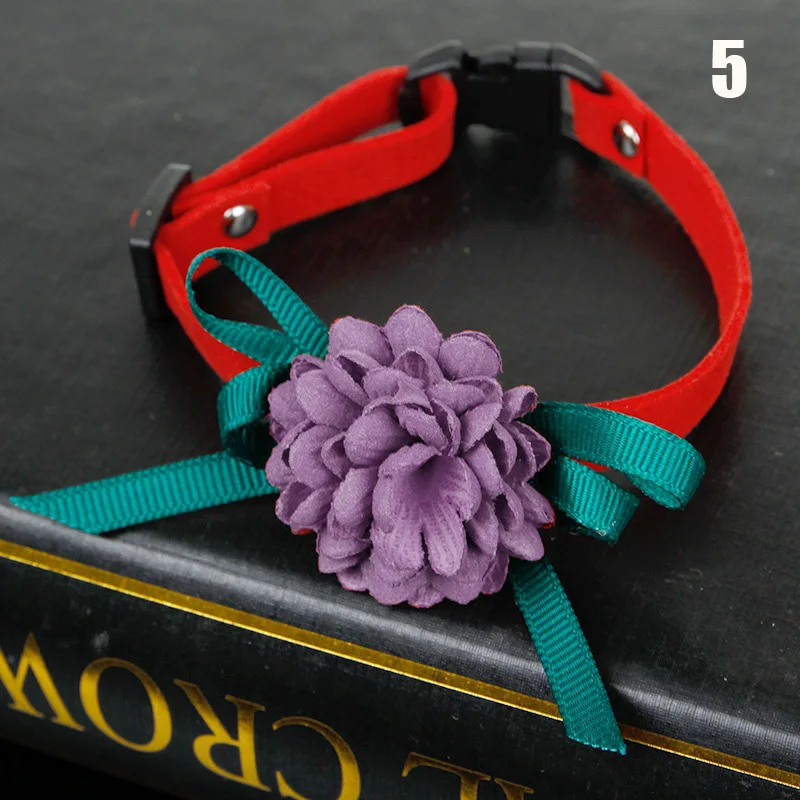 Dog Collar Pet Cat Puppy Flowers Decoration Collar Necklace Adjustable Collars IQ6