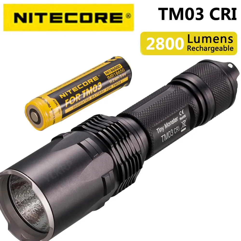 Тактический фонарик NITECORE TM03 TM03CRI CREE XHP70 светодиодный фонарь с дальностью луча до