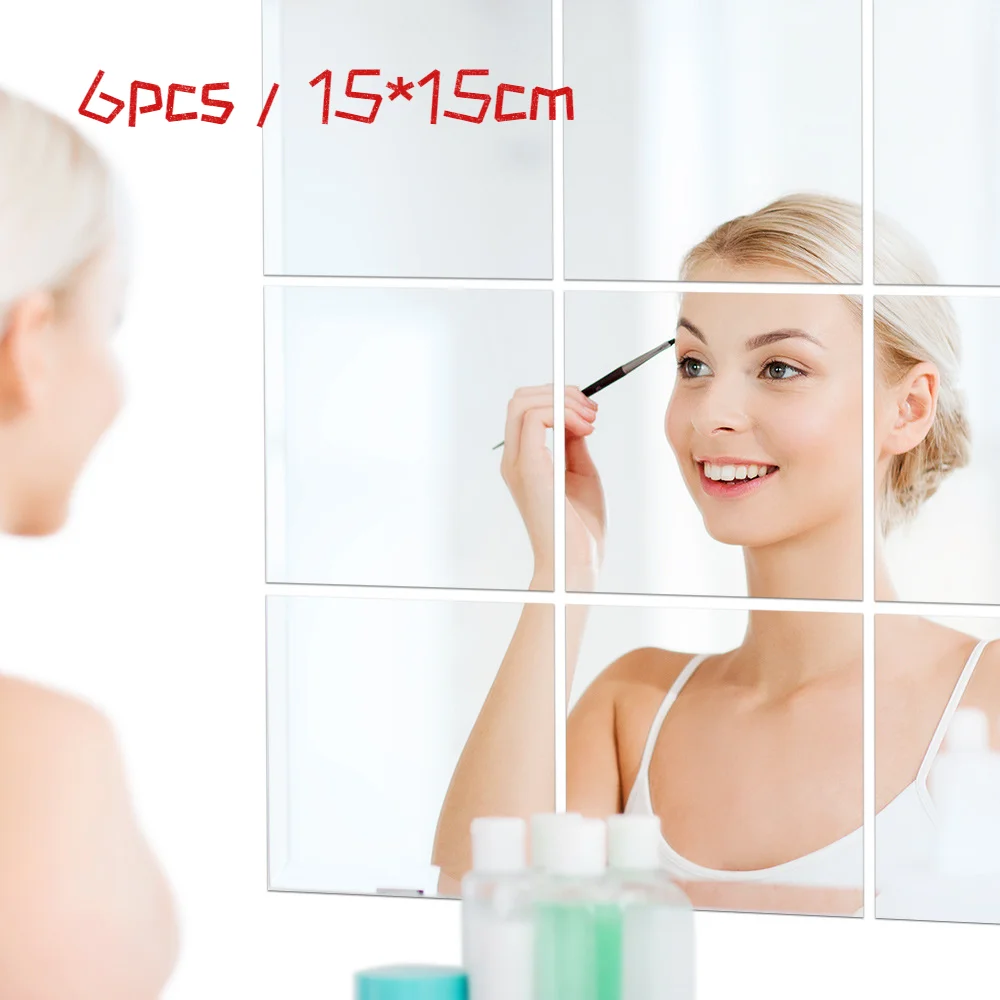 6pcs 15 * 15cm Mirror Wall Sticker Square Self-adhesive Acrylic Removable Living Room Bathroom Decorative Tile Mirror Sticker
6pcs 15 * 15cm Mirror Wall Sticker Square Self-adhesive Acrylic Removable Living Room Bathroom Decorative Tile Mirror Sticker