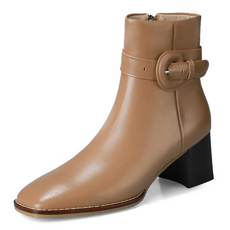 New Leather Square Toe Thick Heel Ankle Boots Zip Belt Buckle Heels Soft Women Shoes Winter High (5cm-8cm) Rubber
New Leather Square Toe Thick Heel Ankle Boots Zip Belt Buckle Heels Soft Women Shoes Winter High (5cm-8cm) Rubber