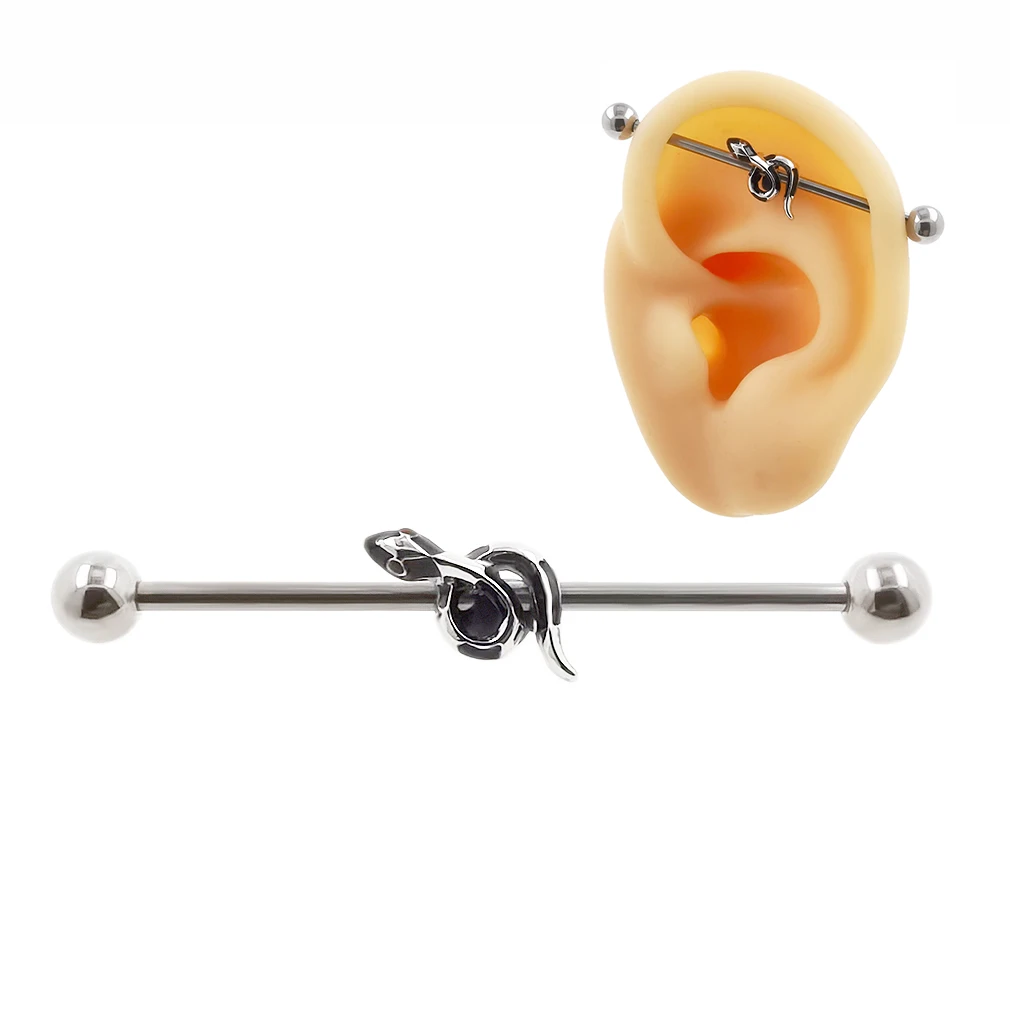 JHJT 14G/1.6mm Industrial Piercing Snake 316L Surgical Steel Cartilage Earrings Industrial Barbells Piercing Body Jewelry 38mm
JHJT 14G/1.6mm Industrial Piercing Snake 316L Surgical Steel Cartilage Earrings Industrial Barbells Piercing Body Jewelry 38mm