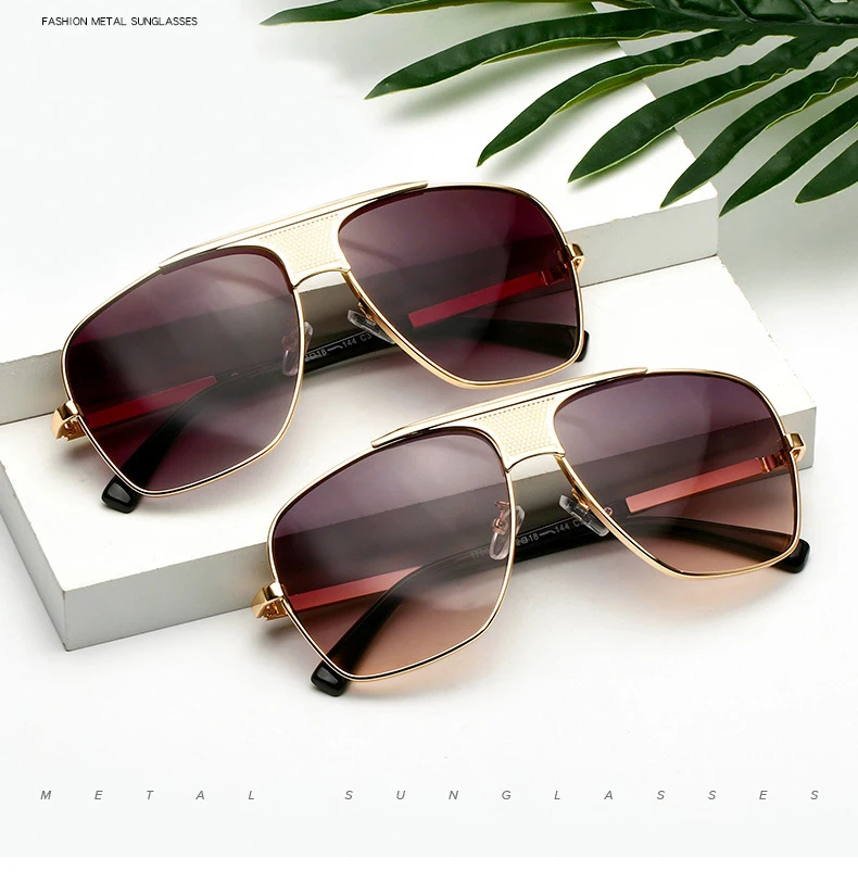 2020 NEW Men's metal high quality large frame sunglasses retro brand design driving sport toad pilot Oculos De Sol | Аксессуары для