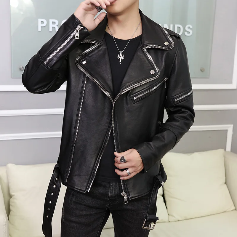 Leather Men Real Sheepskin Jacket 2021 New Brand Slim Lapel Short Coat Spring Autumn Casual Biker Jacket Outwear Black M-2XL
Leather Men Real Sheepskin Jacket 2021 New Brand Slim Lapel Short Coat Spring Autumn Casual Biker Jacket Outwear Black M-2XL