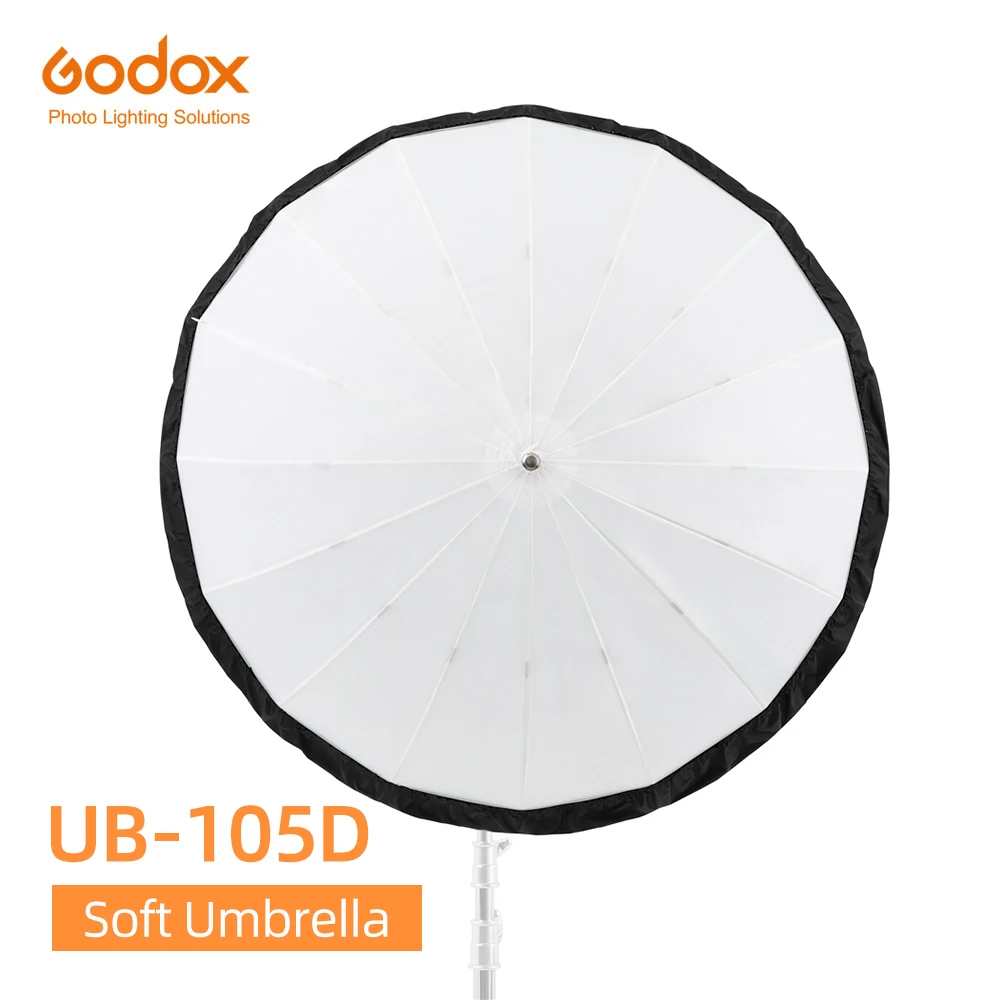 Godox UB-105D 105cm White Parabolic Reflective Transparent Soft Umbrella Studio Light Umbrella with Black Silver Diffuser Cover
Godox UB-105D 105cm White Parabolic Reflective Transparent Soft Umbrella Studio Light Umbrella with Black Silver Diffuser Cover