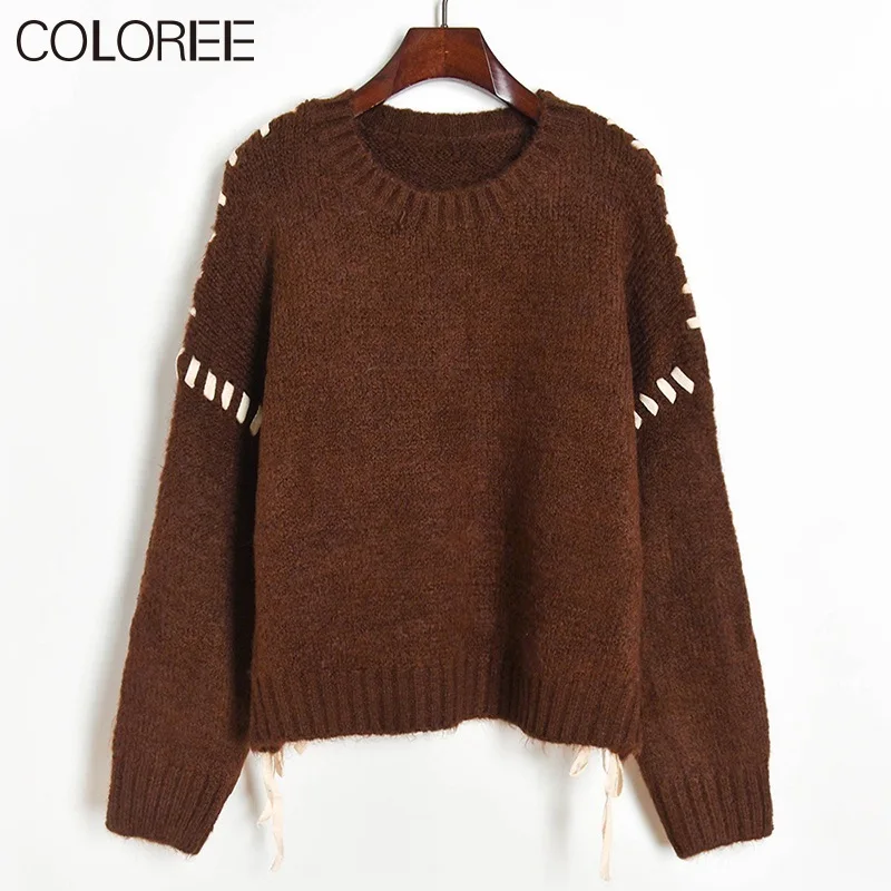 Women Oversized Knitted Sweater New Warm Solid Loose Autumn Winter 2021 Thick Long Sleeve O-neck Pullover Fashion Streetwear 
Women Oversized Knitted Sweater New Warm Solid Loose Autumn Winter 2021 Thick Long Sleeve O-neck Pullover Fashion Streetwear