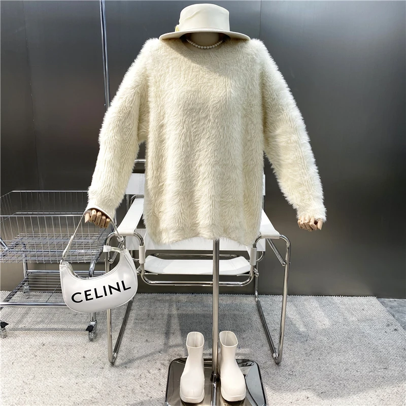 New 2021 Sweet Foreign Style Hairy Imitation Mink Hairy Round Neck Soft Waxy Sweater Versatile Medium Length Loose Top
New 2021 Sweet Foreign Style Hairy Imitation Mink Hairy Round Neck Soft Waxy Sweater Versatile Medium Length Loose Top