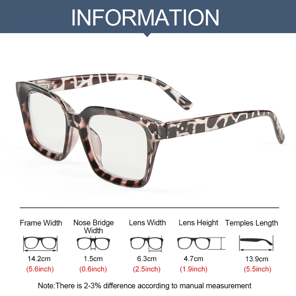 Portable Square Large Frame Reading Glasses Men Women Fashion Leopard High-definition Presbyopia Eyeglasses Diopter +1.0~+ 4.0
Portable Square Large Frame Reading Glasses Men Women Fashion Leopard High-definition Presbyopia Eyeglasses Diopter +1.0~+ 4.0