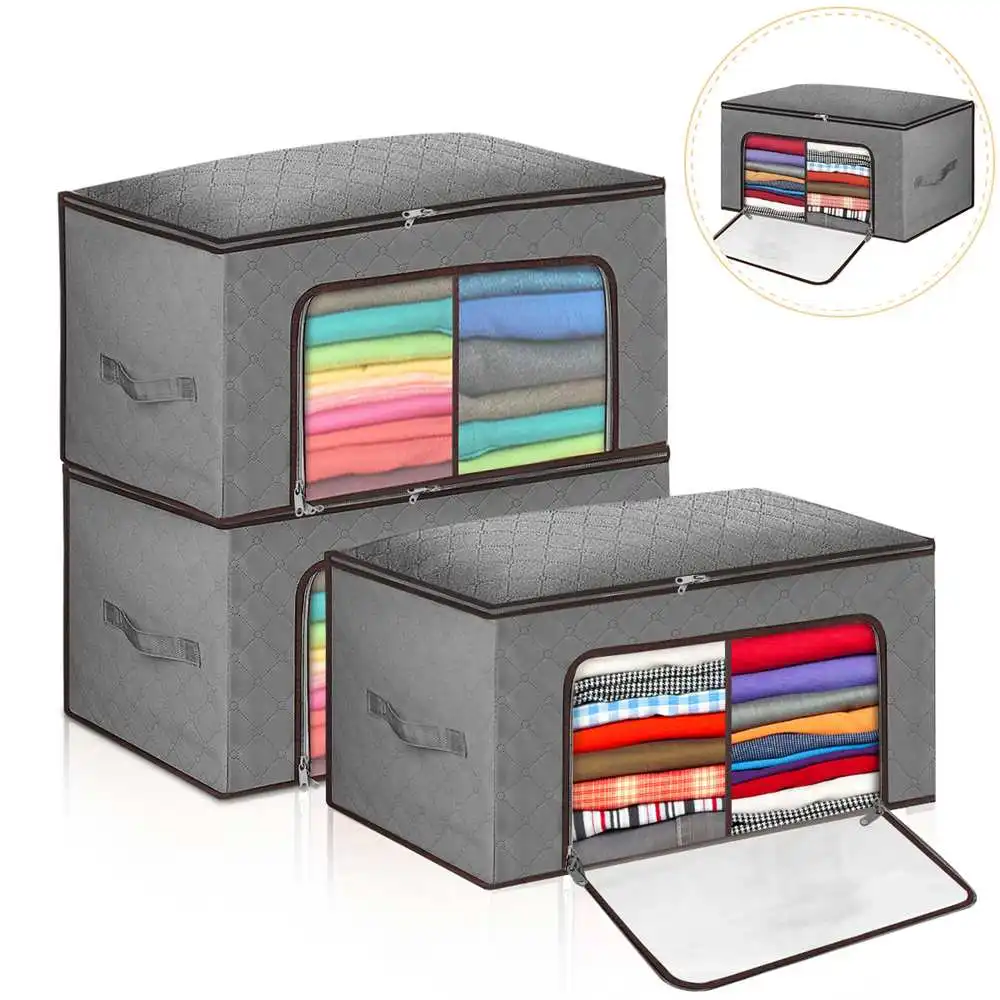 3PC Storage Bag Portable Non-woven Folding Clothes Pillow Quilt Blanket Car Trunk Storage Box Organizer For Clothes Blanket
3PC Storage Bag Portable Non-woven Folding Clothes Pillow Quilt Blanket Car Trunk Storage Box Organizer For Clothes Blanket