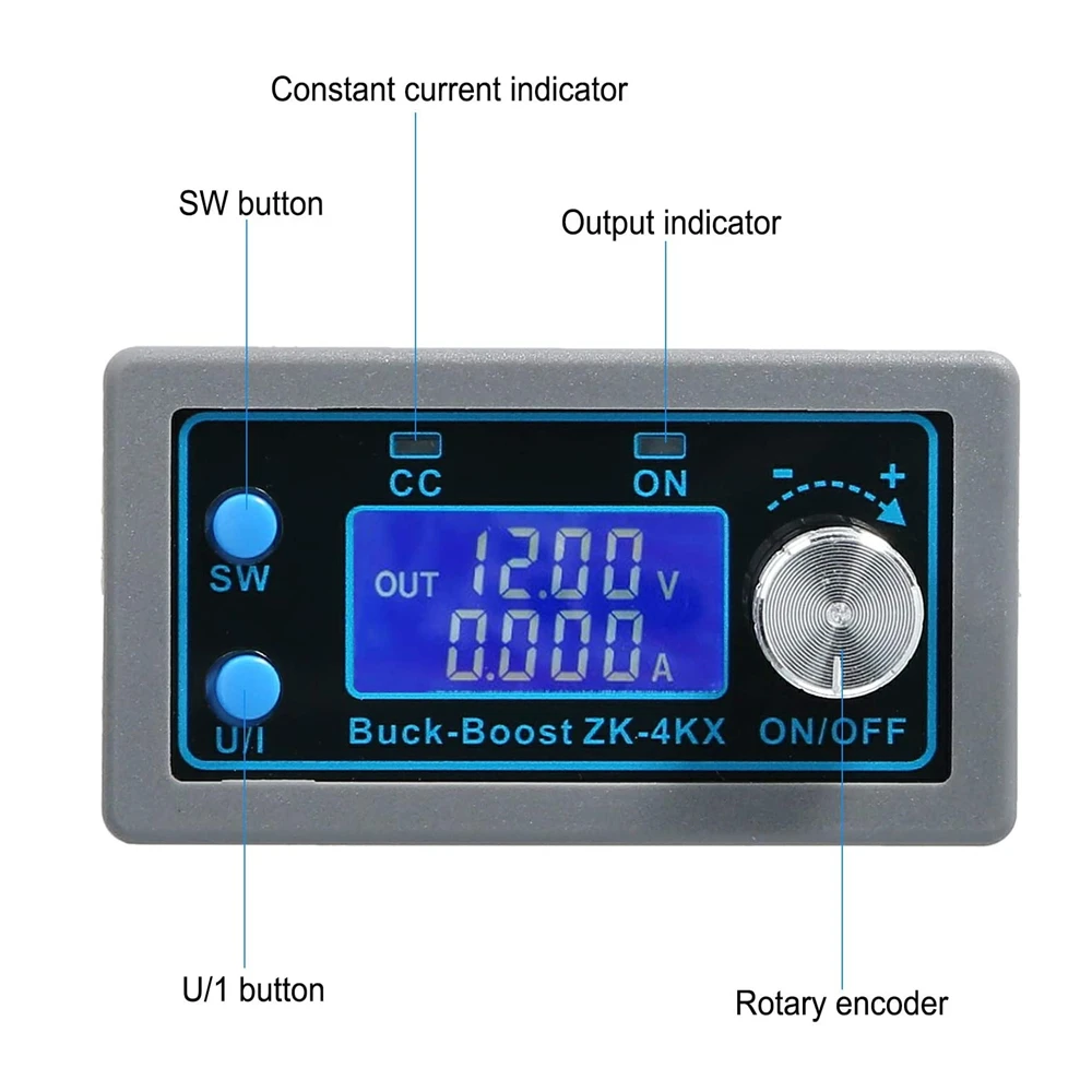 ZK-4KX DC Buck Boost конвертер CC CV 0 5-30V 4A 5V 6V 12V 24V Модуль питания регулируемый лабораторный