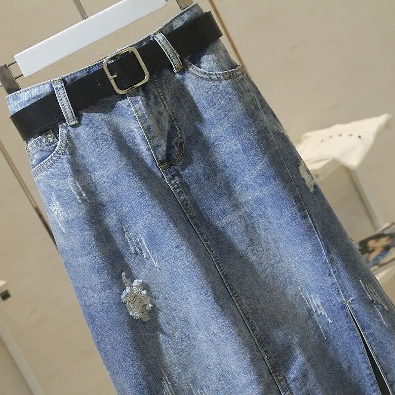 New Denim Skirt for Womens Casual Split A-line Midi Skirt High Waist Hole Mid-length Slim Sexy Skirts Plus Size Female Clothes
New Denim Skirt for Womens Casual Split A-line Midi Skirt High Waist Hole Mid-length Slim Sexy Skirts Plus Size Female Clothes