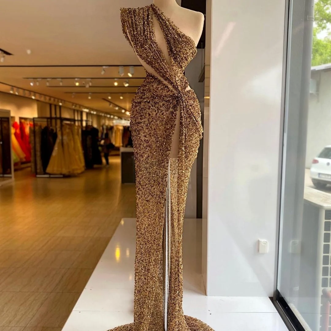 One Shoulder Mermaid Evening Dresses Crystals Beaded Hollow Out Pleat Prom Dress Side Split Party Second Reception Gowns
One Shoulder Mermaid Evening Dresses Crystals Beaded Hollow Out Pleat Prom Dress Side Split Party Second Reception Gowns