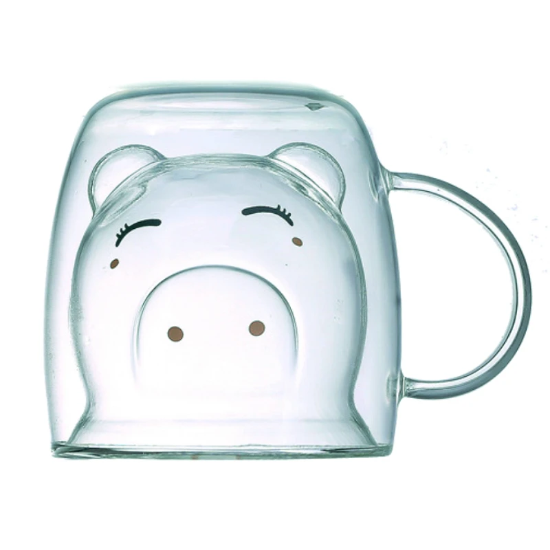 Cute pig coffee mug Cartoon coffee cup with handle Transparent double layer cute gift mug Lady child cute gift
Cute pig coffee mug Cartoon coffee cup with handle Transparent double layer cute gift mug Lady child cute gift