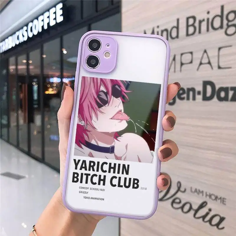 Yarichin bitch Club Anime Phone Case Matte transparent For Purple iPhone 12 Mini 11 Pro XR XS Max 7 8 Plus X Back Cover
Yarichin bitch Club Anime Phone Case Matte transparent For Purple iPhone 12 Mini 11 Pro XR XS Max 7 8 Plus X Back Cover