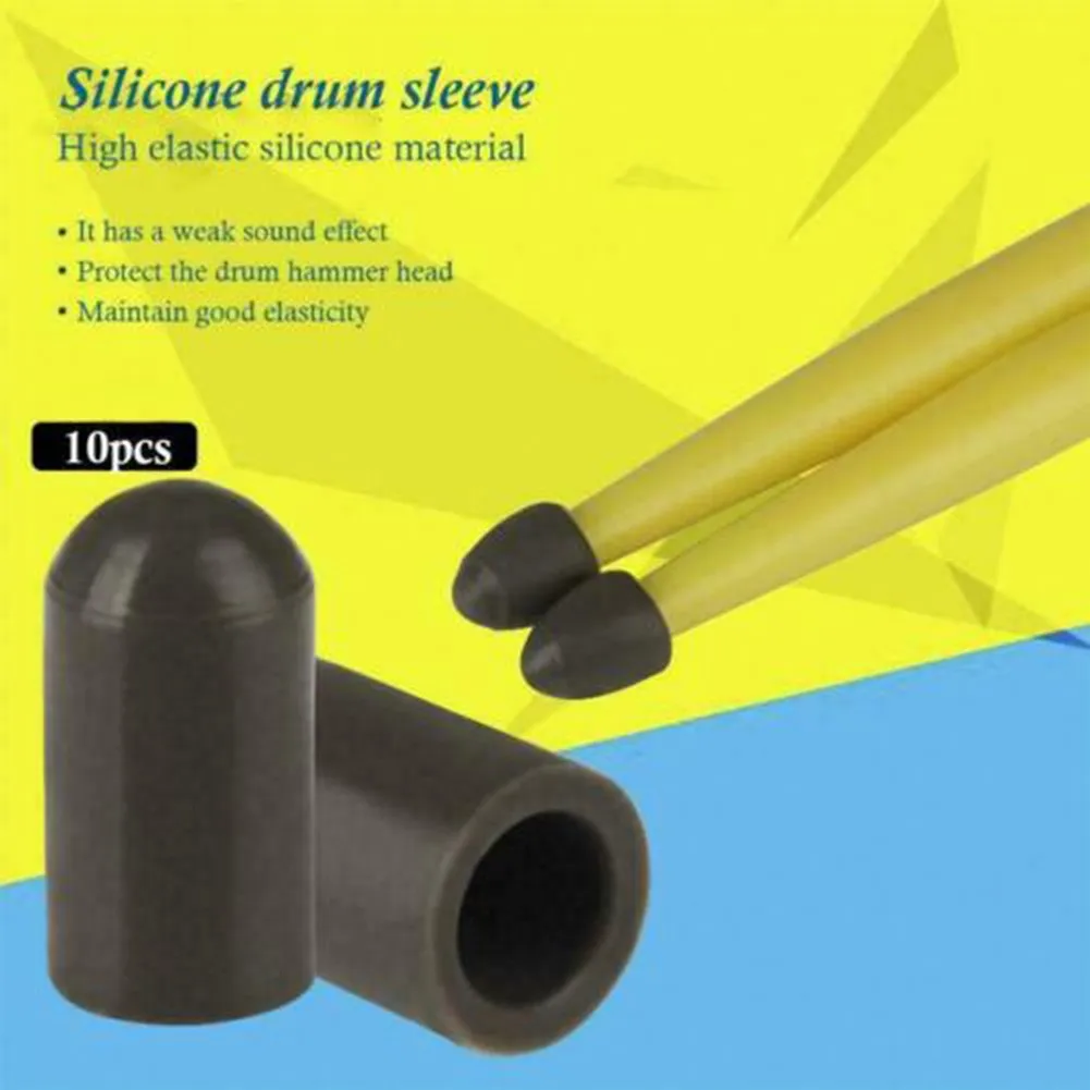 10pcs Drumstick Cap Silicone Drum Stick Sleeves Stick Head Protective Mute Cover For Jazz Snare Electronic Drum Exercise Accs
10pcs Drumstick Cap Silicone Drum Stick Sleeves Stick Head Protective Mute Cover For Jazz Snare Electronic Drum Exercise Accs