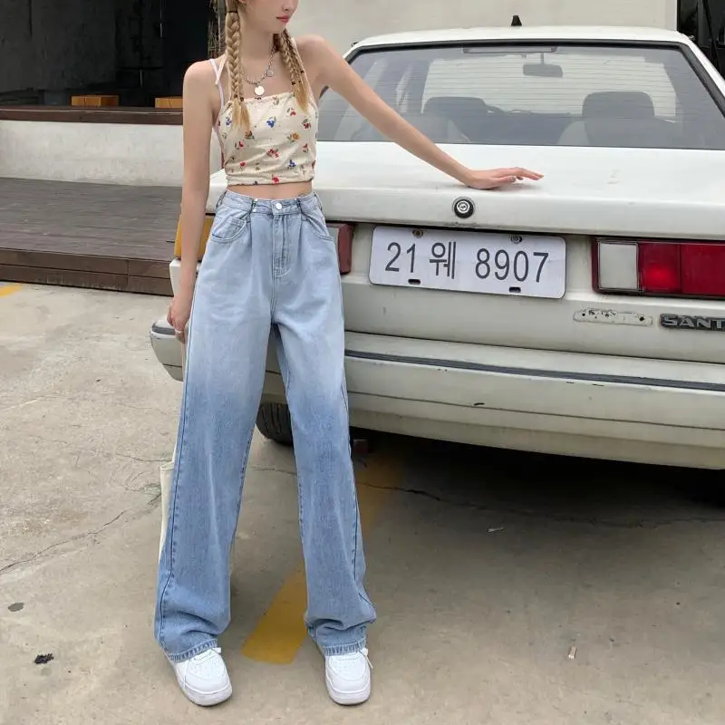 High Waisted Mom Jeans for Women Wide Leg Pants Casual Streetwear Autumn Fashion Boyfriend Jeans
High Waisted Mom Jeans for Women Wide Leg Pants Casual Streetwear Autumn Fashion Boyfriend Jeans