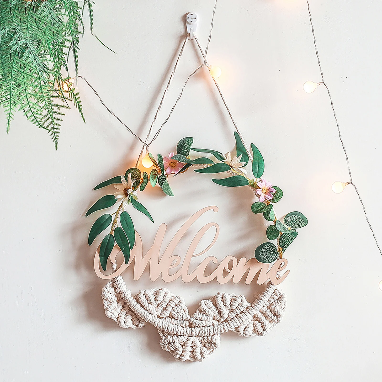 WELCOME Door Sign Simulated garland Rattan ring decoration Wood Hanging Drop Wedding wreath Flower home door Decoration
WELCOME Door Sign Simulated garland Rattan ring decoration Wood Hanging Drop Wedding wreath Flower home door Decoration