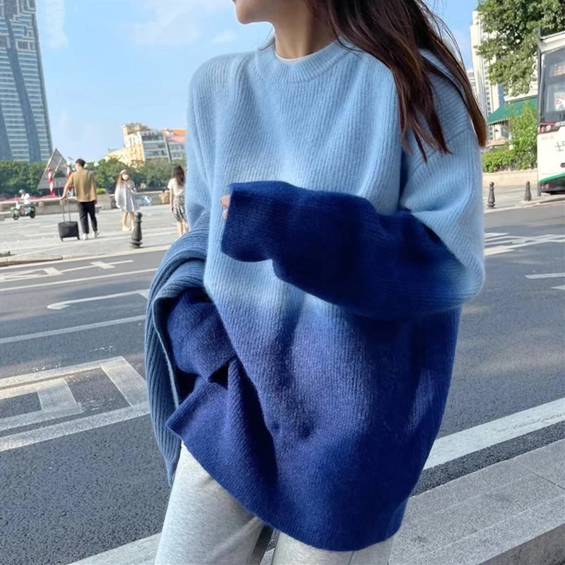 New 2021 Autumn Winter Women Sweaters Pullovers Gradient Color Blocking Fashionable Knitted Vintage Jumpers
New 2021 Autumn Winter Women Sweaters Pullovers Gradient Color Blocking Fashionable Knitted Vintage Jumpers