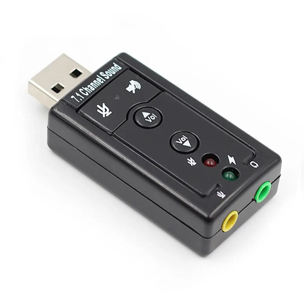 7 1 Внешняя USB звуковая карта к разъему 3 5 мм Наушники Цифровой микрофонный аудио