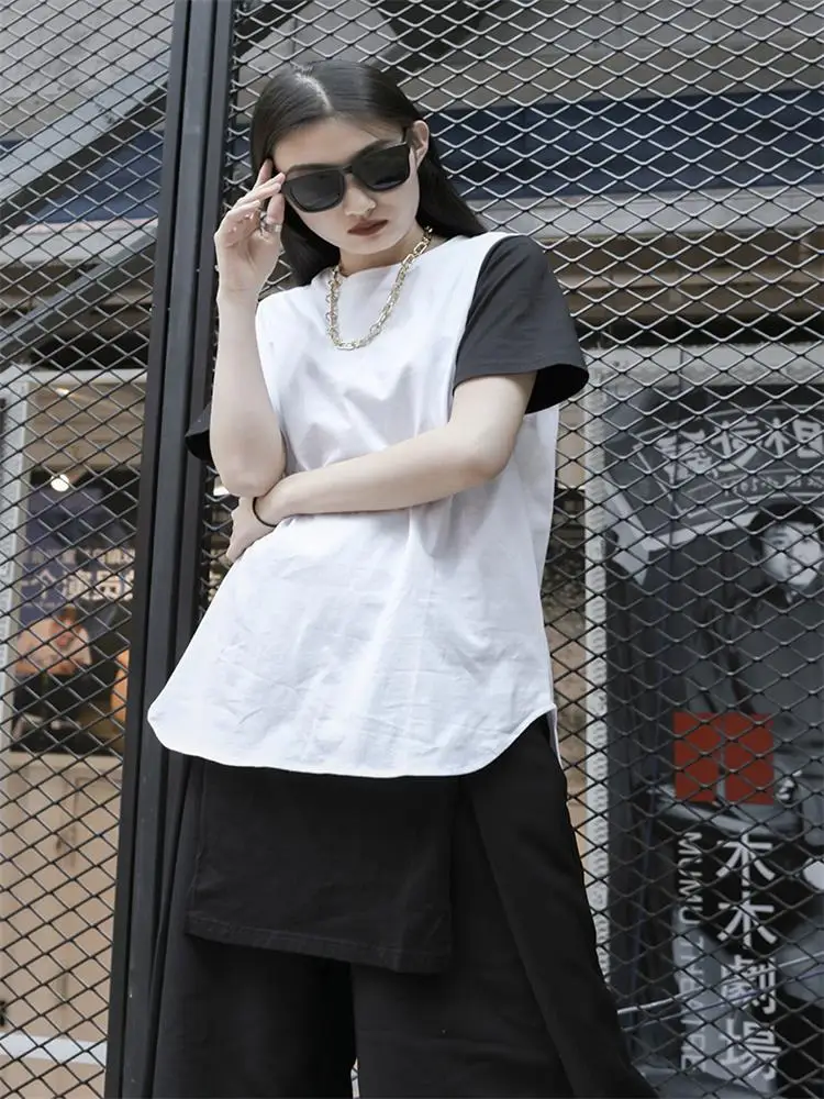 Medium Length Front Short Back Long Round Sleeveless T-shirt Top Versatile Vest Loose Round Neck Summer Women's Big Fashion To
Medium Length Front Short Back Long Round Sleeveless T-shirt Top Versatile Vest Loose Round Neck Summer Women's Big Fashion To