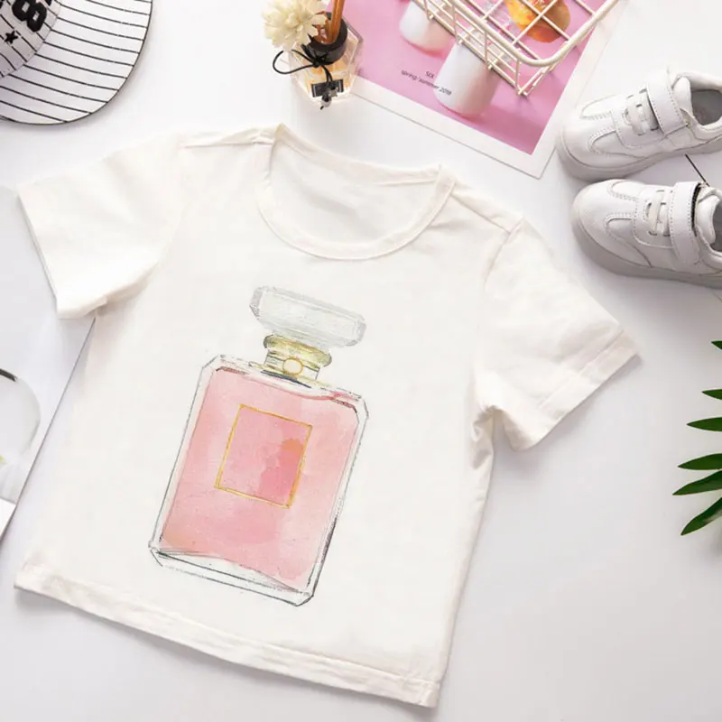 Kids T Shirt Summer Short Sleeve Tshirt Funny Flower Perfume Pattern Printed Clothes Cute Cartoon Girl Tops 9575
Kids T Shirt Summer Short Sleeve Tshirt Funny Flower Perfume Pattern Printed Clothes Cute Cartoon Girl Tops 9575