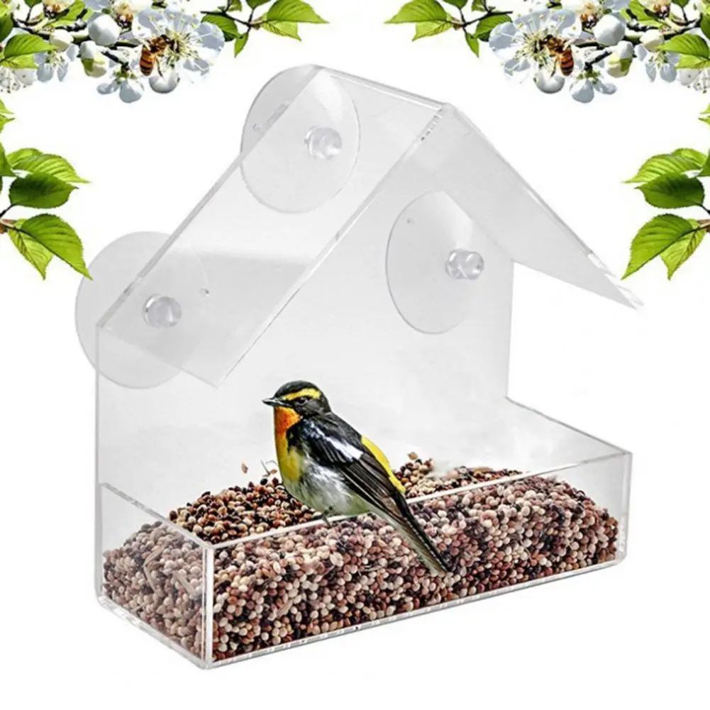 Transparent Acrylic Window Bird Feeder Strong Suction Cup Hanging Cage House
Transparent Acrylic Window Bird Feeder Strong Suction Cup Hanging Cage House