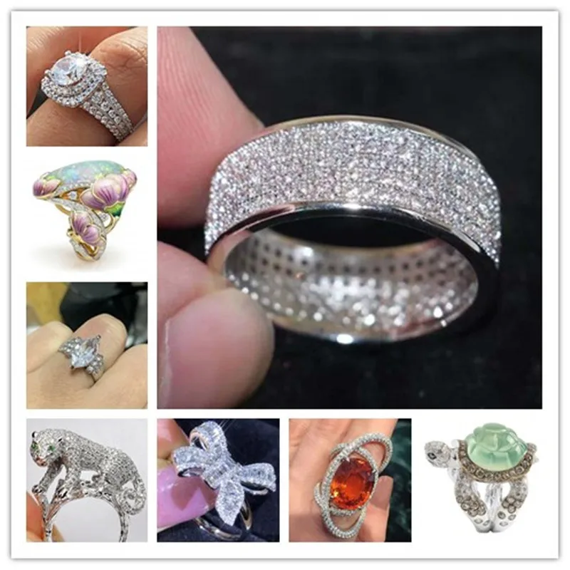 Суперблестящие серебряные кольца с цирконом для женщин кольцо бантом леопард