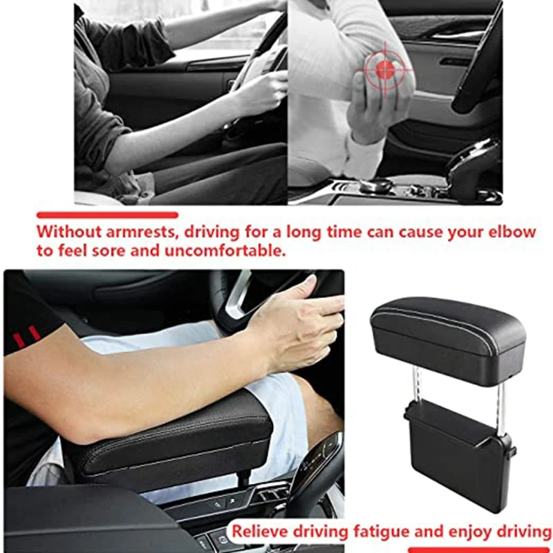 Arm Rest Box Car Armrest Organizer Accessories Cushion for Auto Elbow Support Universal