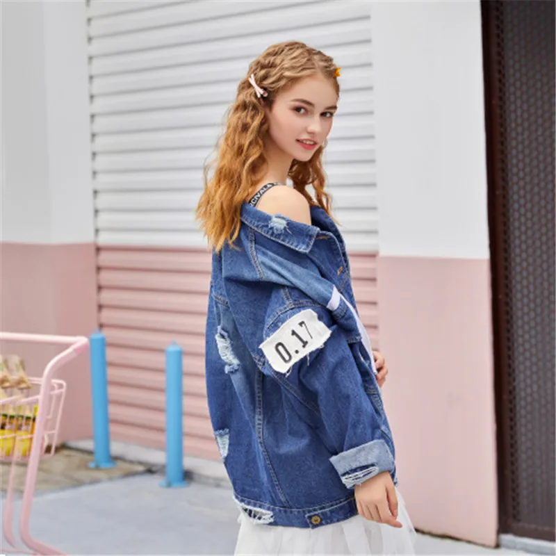 RUGOD stylish patchwork JUST ONE MORE letter print denim coat women fashion long sleeve pockets jean jacket cowboy jeans coat
RUGOD stylish patchwork JUST ONE MORE letter print denim coat women fashion long sleeve pockets jean jacket cowboy jeans coat