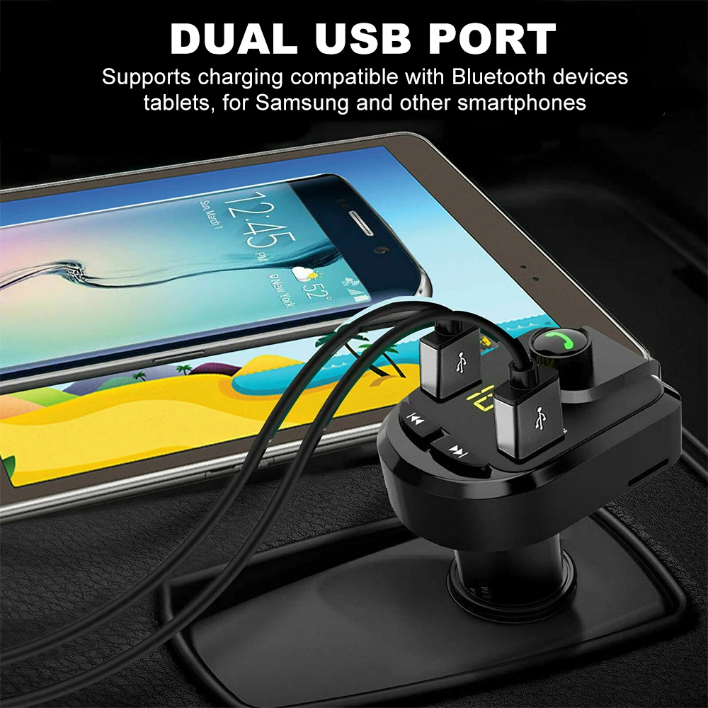Transmitter Bluetooth Handsfree Car Kit U Disk TF MP3 Player 4.1A USB Charger Multi-functional Car Vehicle Part 
Transmitter Bluetooth Handsfree Car Kit U Disk TF MP3 Player 4.1A USB Charger Multi-functional Car Vehicle Part