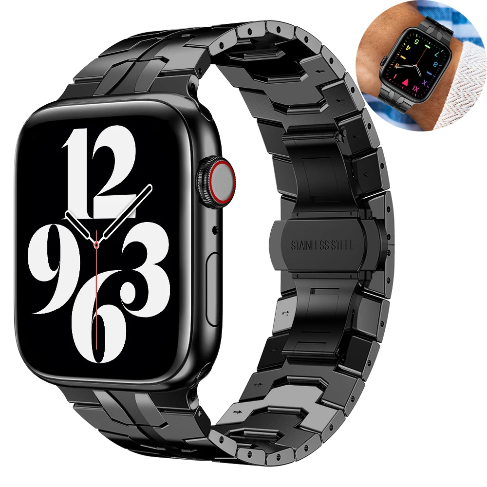For Apple Watch band strap Series 7/6/5/4/3/2/1 40MM/44MM 41MM/45MM 38/42MM Stainless Steel Band Iwatch metal Replacement Strap
For Apple Watch band strap Series 7/6/5/4/3/2/1 40MM/44MM 41MM/45MM 38/42MM Stainless Steel Band Iwatch metal Replacement Strap