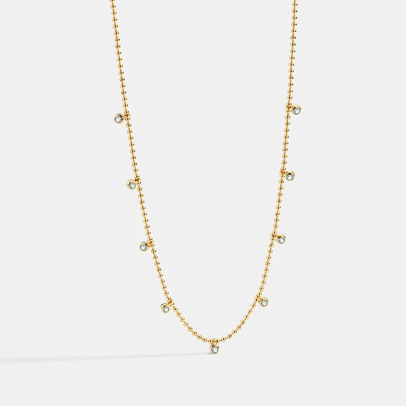 TOSAKO Stainless Steel Chain Necklace Gold Color Sweater Chain Trend Zircon 
TOSAKO Stainless Steel Chain Necklace Gold Color Sweater Chain Trend Zircon