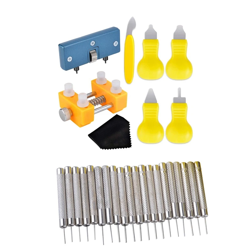 28 Pcs Watch Repair Tool: 8Pcs Watch Battery Replacement Tool Kit for Watch Back Remover & 20Pcs Strap Link Pin Remover
28 Pcs Watch Repair Tool: 8Pcs Watch Battery Replacement Tool Kit for Watch Back Remover & 20Pcs Strap Link Pin Remover